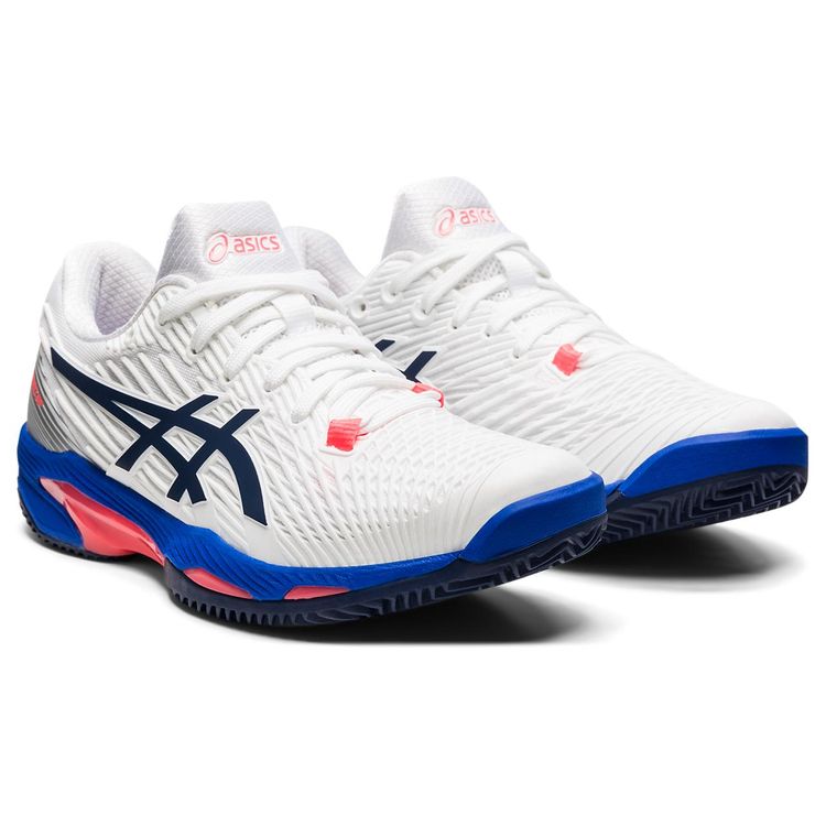 Asics Tennisschoen Solution Speed FF 2 Clay Dames Wit Blauw