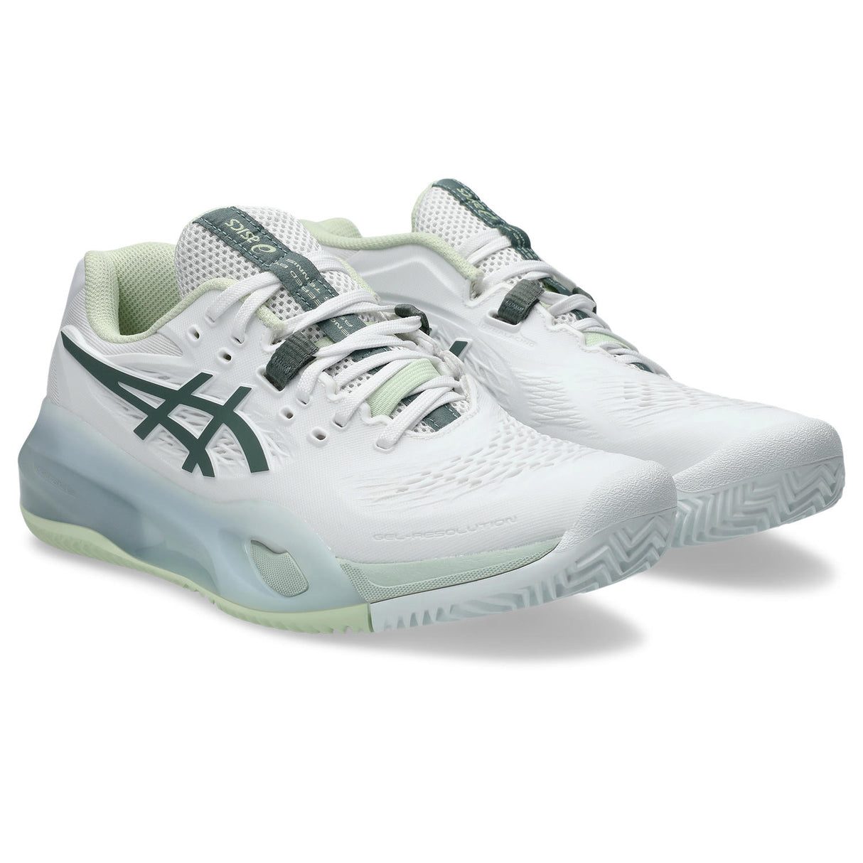 Asics Gel Resolution X Clay Tennisschuh für Damen, Weiß-Grün