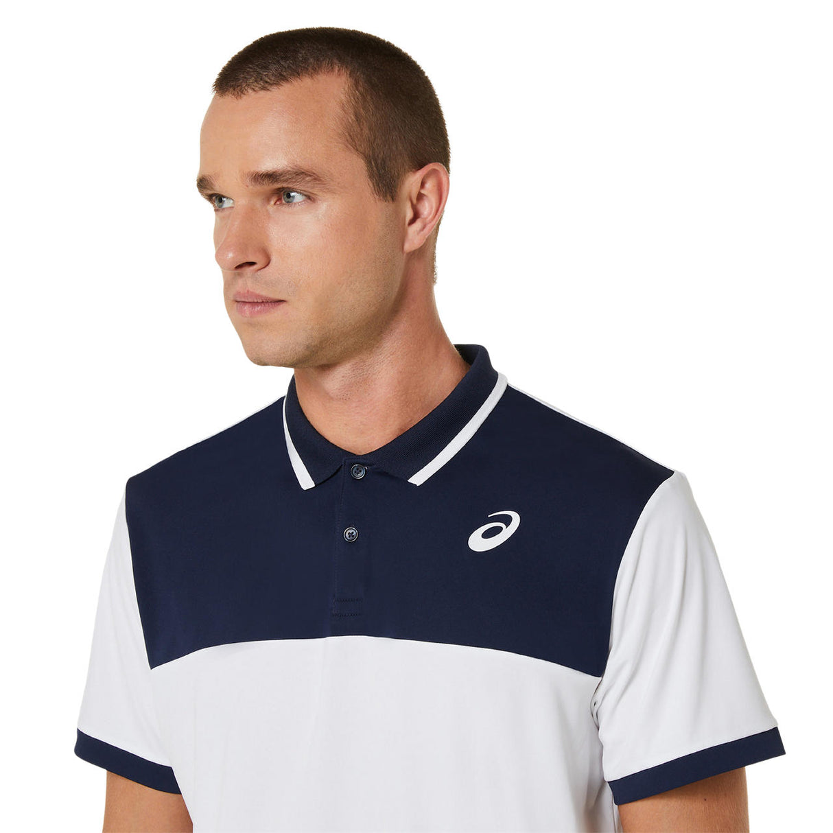 Asics Poloshirt Court Herren Weiß Blau