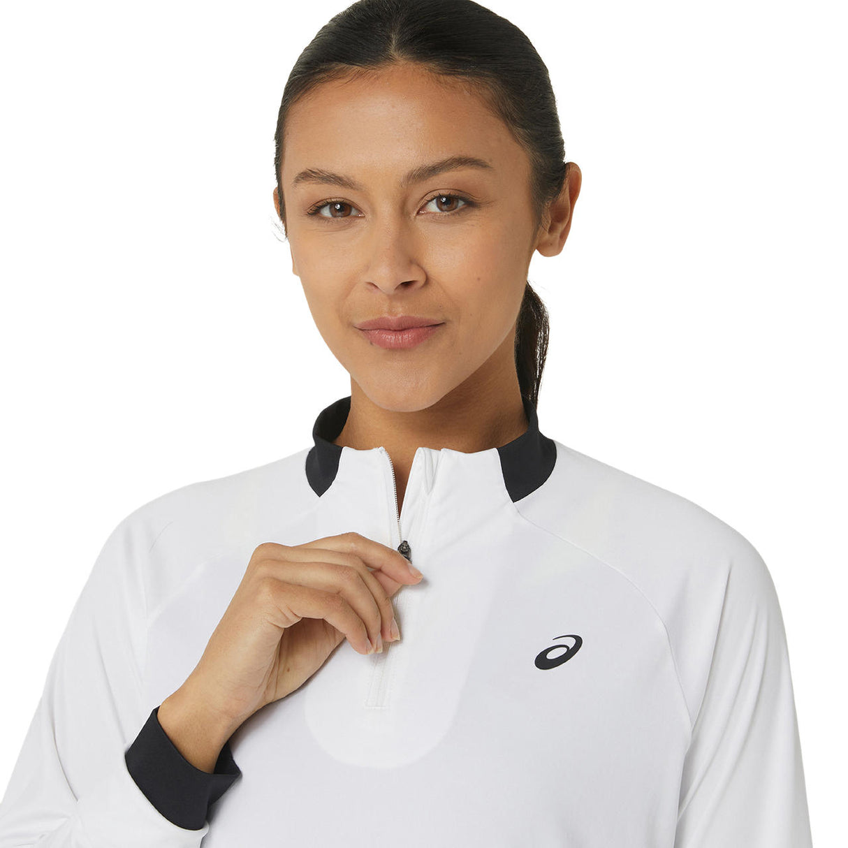Asics Jacke Court LS Half Zip Damen Weiß