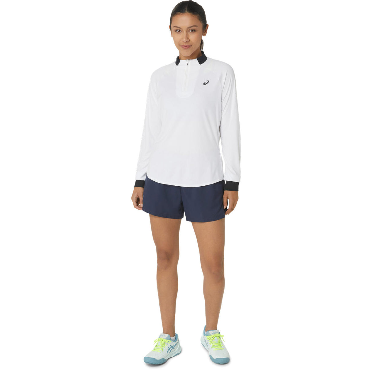 Asics Jacke Court LS Half Zip Damen Weiß
