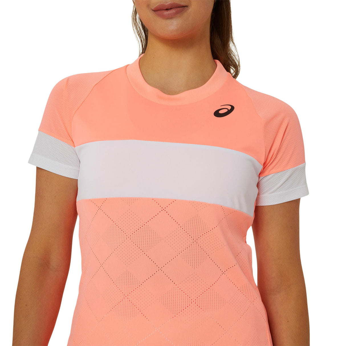 Asics T-Shirt Game SS Top Damen Pink Weiß