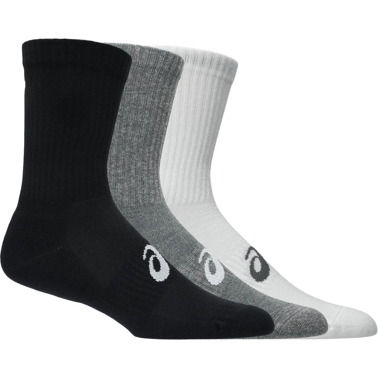 Asics Sportsocken 3er-Pack Crew Unisex Schwarz Grau Weiß 3 Paar