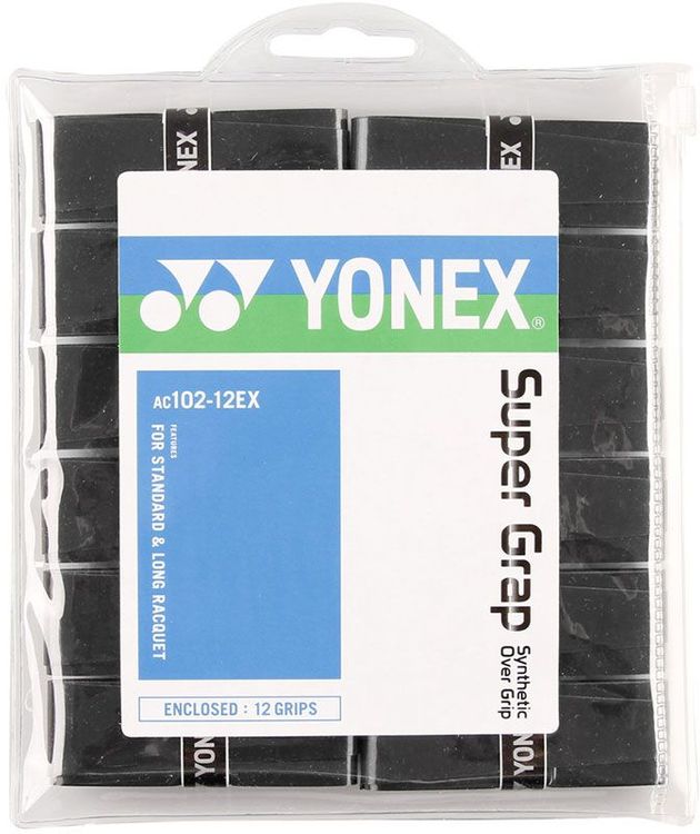 Yonex Overgrip Wet Super Grap Zwart 12 Pack