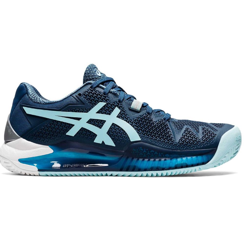Asics Gel Resolution 8 Clay Dames Donkerblauw Buitenkant