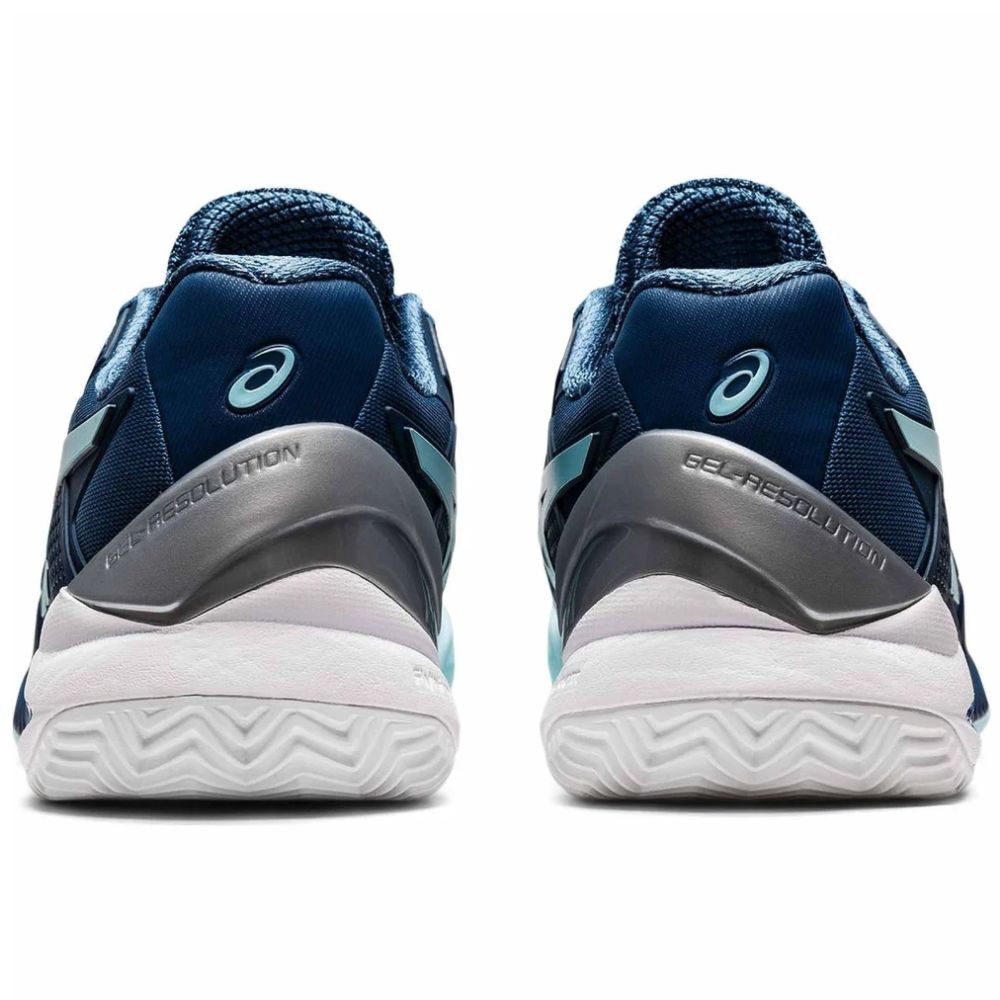 Asics Gel Resolution 8 Clay Dames Donkerblauw Hak