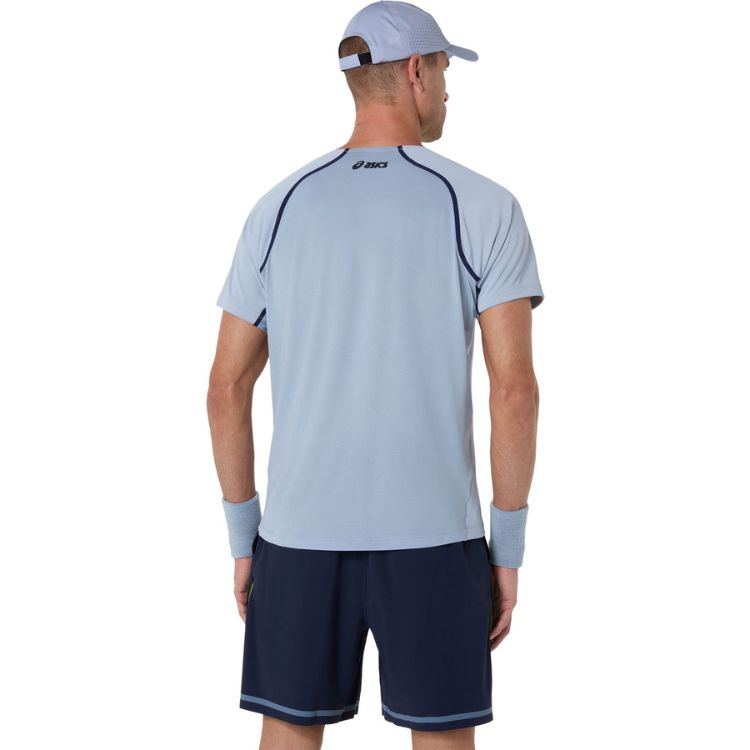 Asics T-Shirt Match SS Top Heren Grijs Blauw