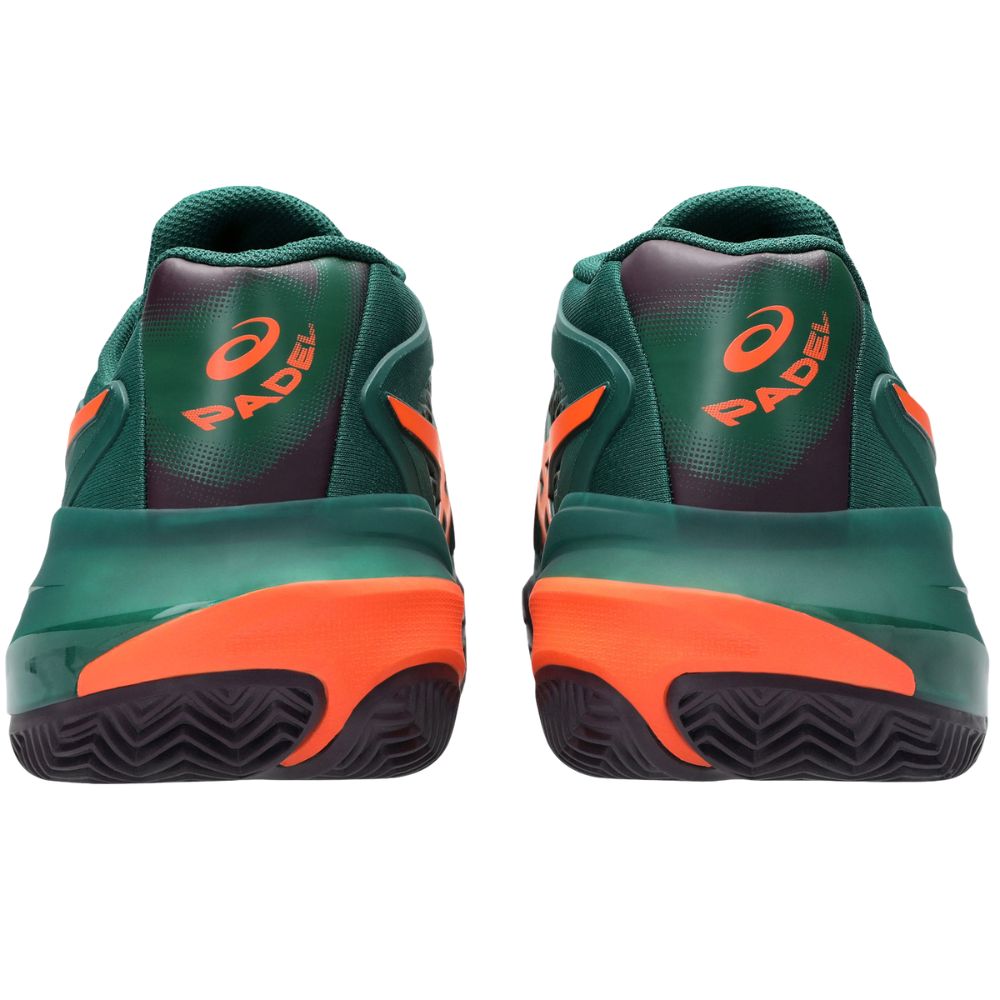 Asics Padelschoen Gel Resolution X Padel Heren Groen Oranje Achterkant