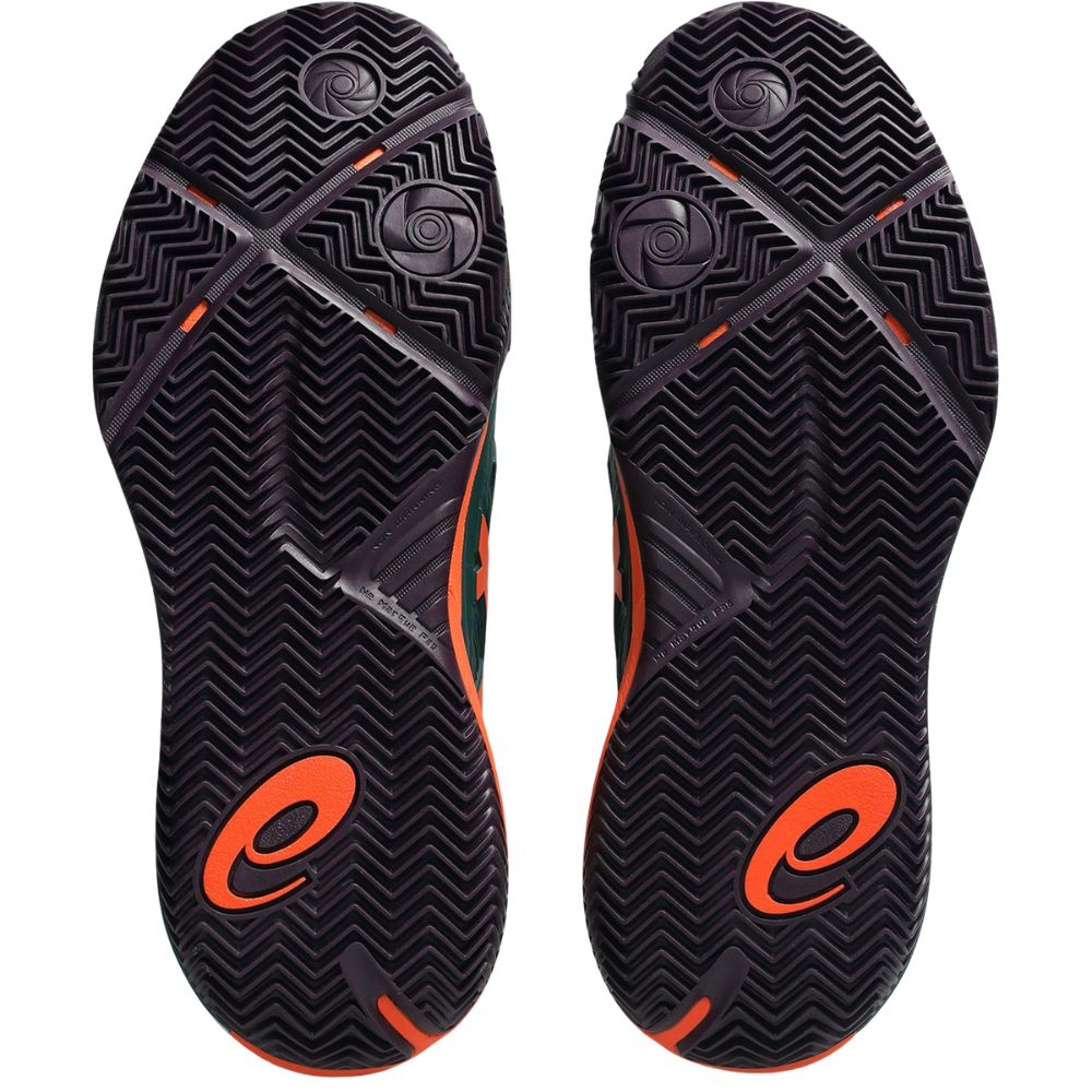 Asics Padelschoen Gel Resolution X Padel Heren Groen Oranje Onderkant