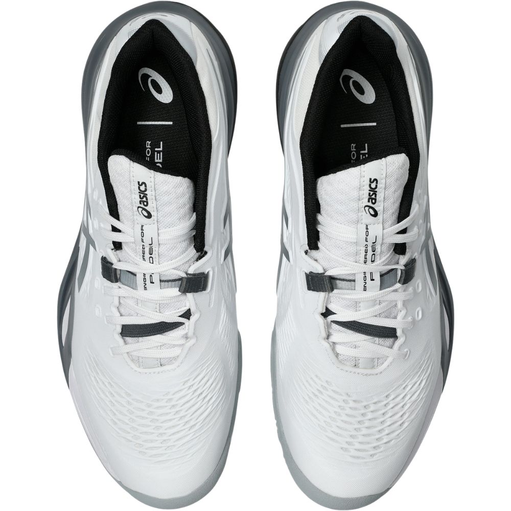 Asics Padelschoen Gel Resolution X Padel Heren Wit Grijs Bovenkant