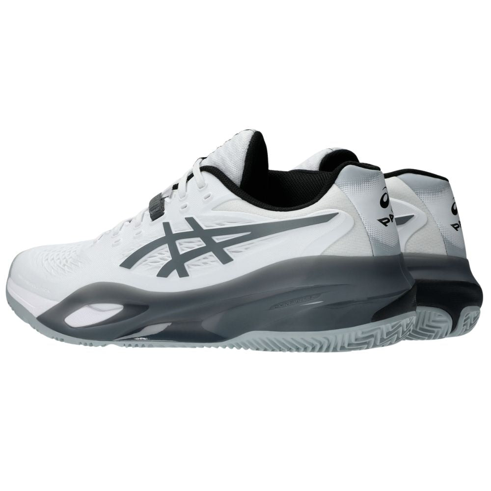 Asics Padelschoen Gel Resolution X Padel Heren Wit Grijs Zijkant