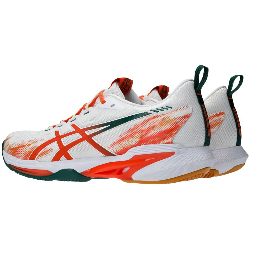 Asics Padelschoen Sonicsmash FF Heren Wit Oranje Zijkant