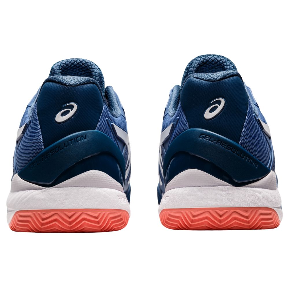 Asics Tennisschoen Gel Resolution 8 Clay Heren Blauw Achterkant