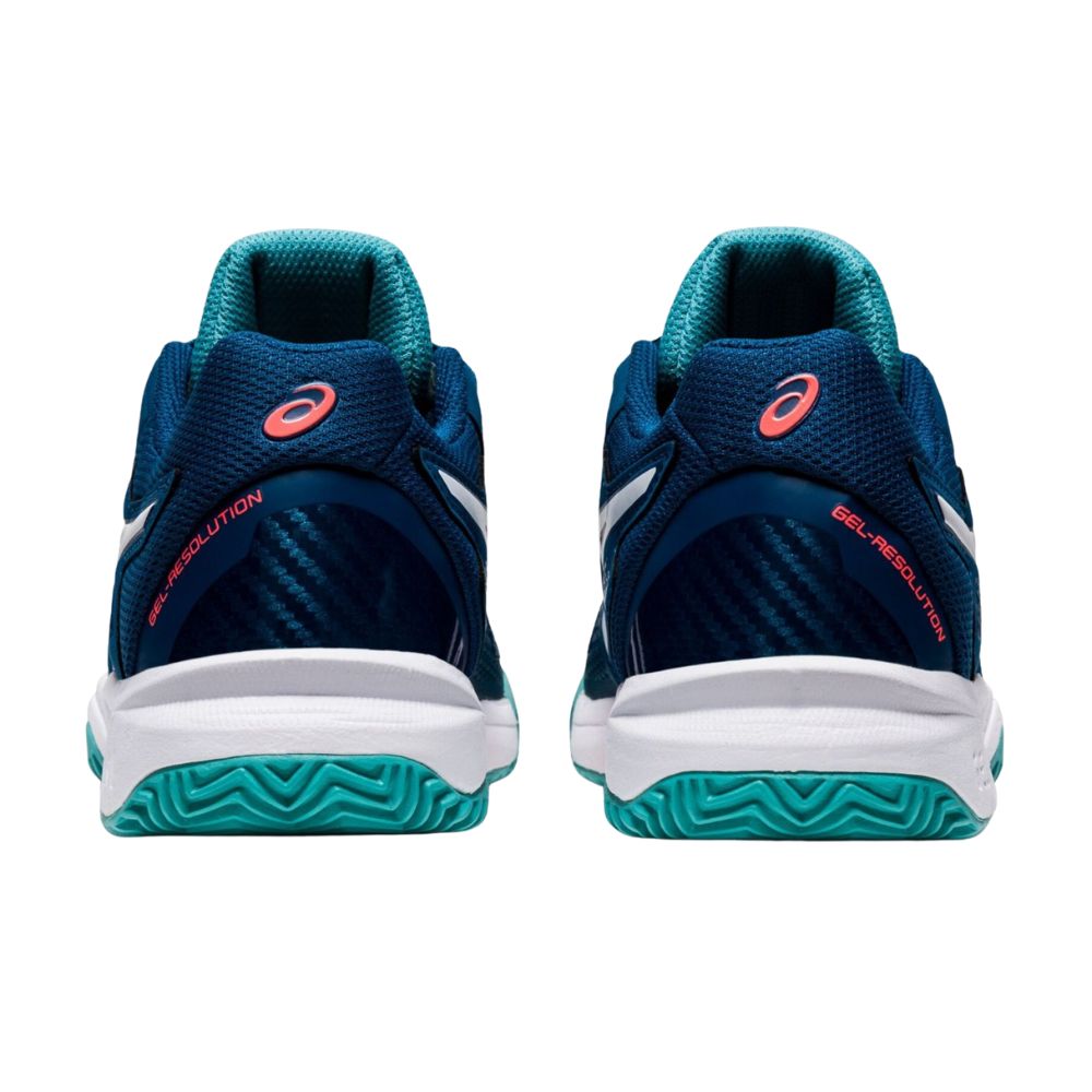 Asics Tennisschoen Gel Resolution 8 Clay Junior Blauw Achterkant