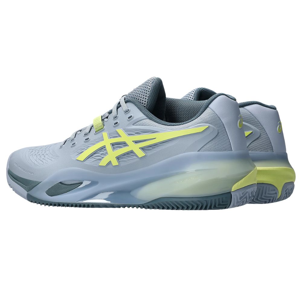 Asics Tennisschoen Gel Resolution X Clay Heren Grijs Blauw Zijkant