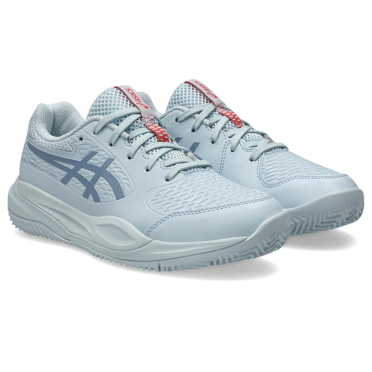 Asics Tennisschoen Gel Resolution X GS Clay Junior Grijs Blauw voorzijde