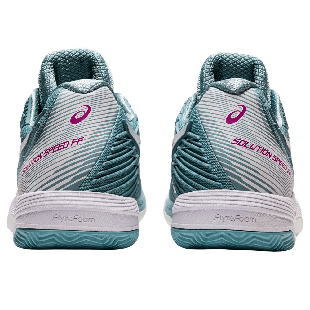 Asics Tennisschoen Solution Speed FF 2 Clay Dames Blauw Wit Achterkant