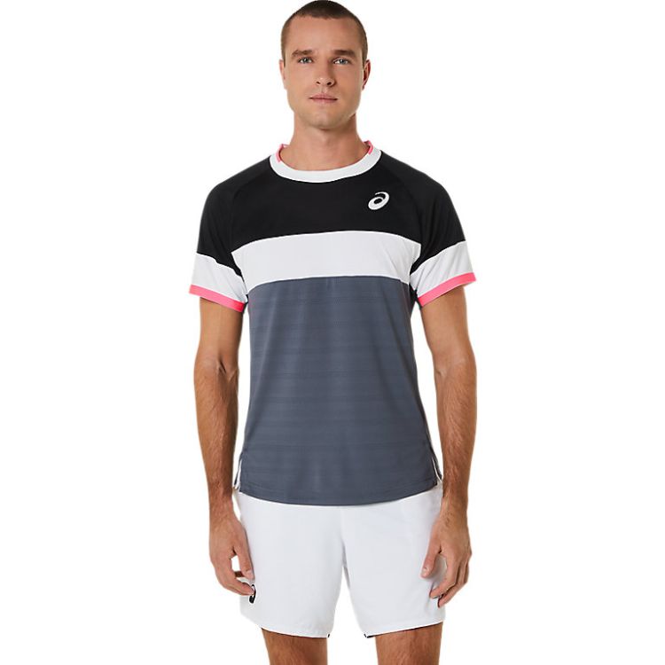 Asics T-Shirt Match SS Top Herren Schwarz Grau Weiß