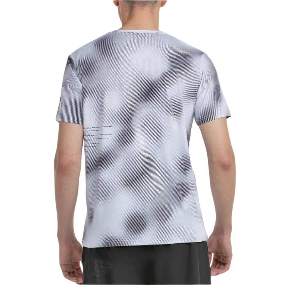 Bullpadel T-shirt Manaus Heren Wit Zwart Achterkant