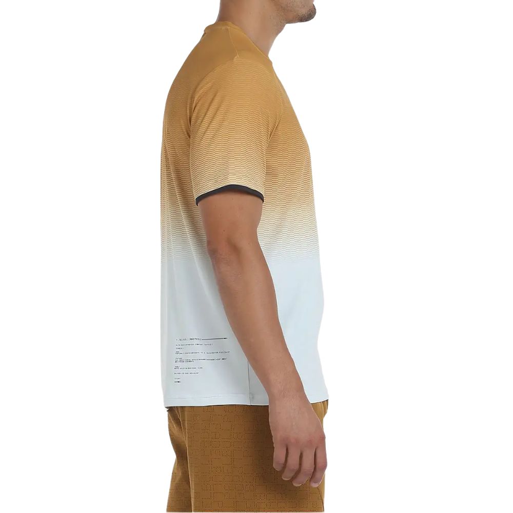 Bullpadel T-shirt Merga Heren Donkergeel Wit Zijkant