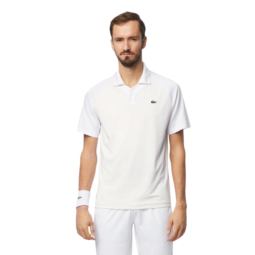 Lacoste Poloshirt HP3 X DaniiL Medvedev Ultra-Dry Sport Polo 02 Herren Weiß