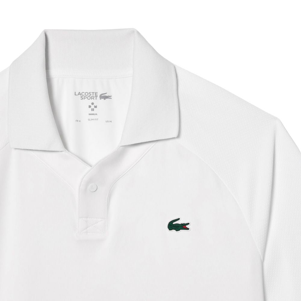 Lacoste Poloshirt HP3 X DaniiL Medvedev Ultra-Dry Sport Polo 02 Herren Weiß