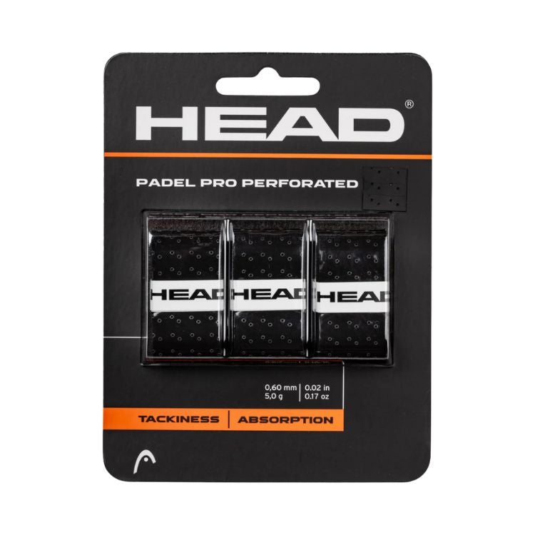HEAD Overgrip Padel Pro Perforiert Schwarz 3er-Pack