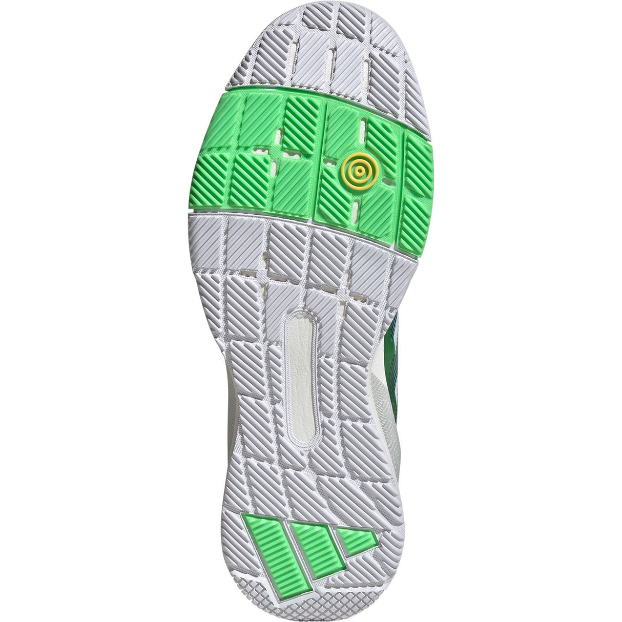 Witte padelschoen met groene details