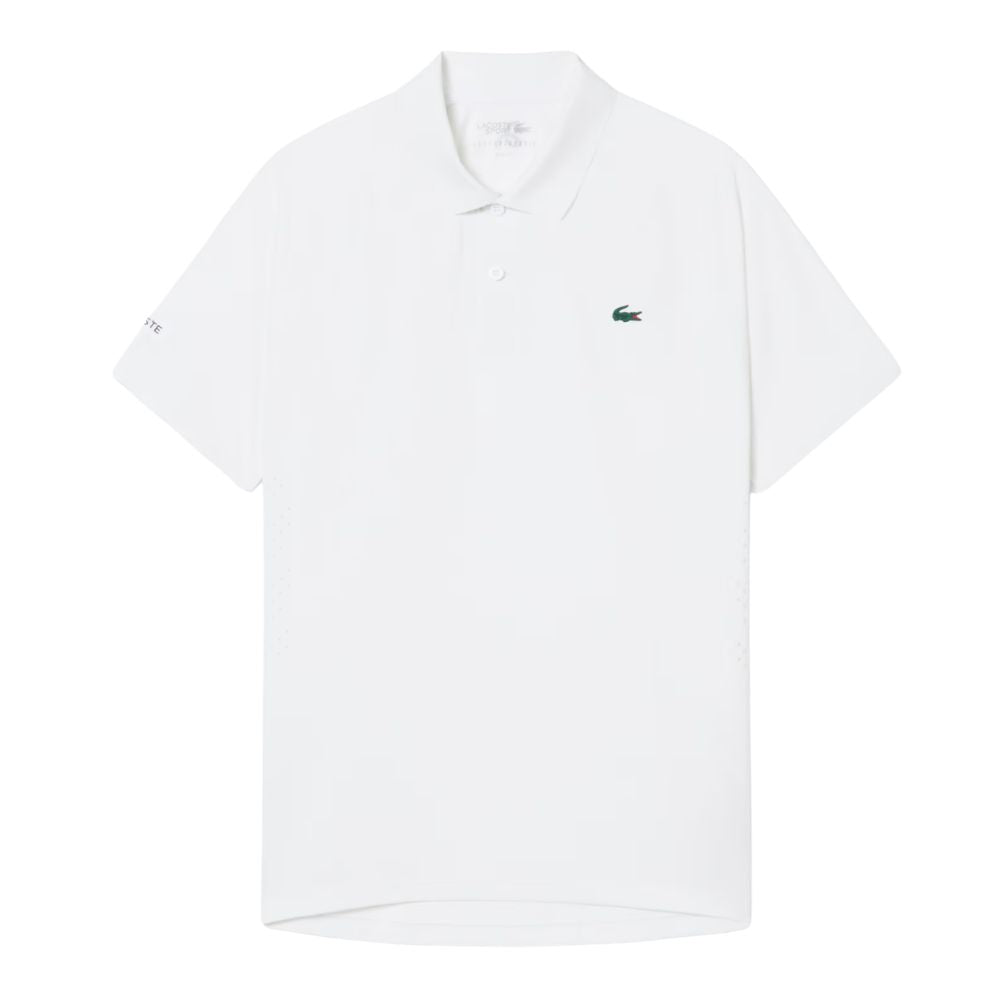 Lacoste Polo Tennis Novak Djokovic On Court Heren Wit Aanzicht