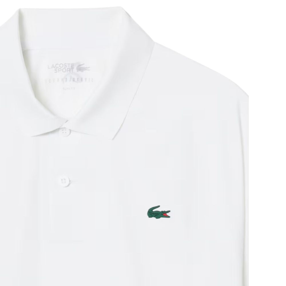 Lacoste Polo Tennis Novak Djokovic On Court Heren Wit Rechts