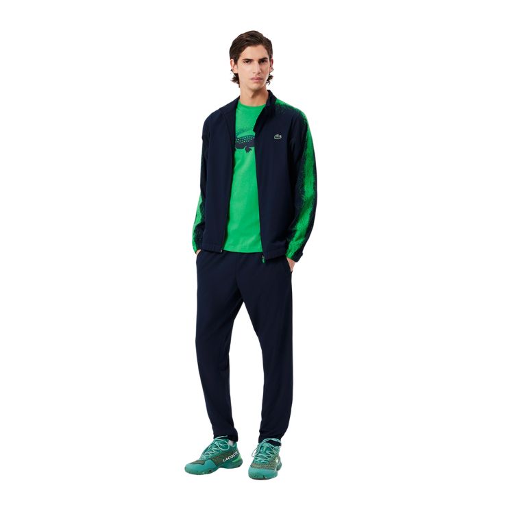 Lacoste Tennis Jogger Set Medvedev Herren-Trainingsanzug in Marineblau und Grün
