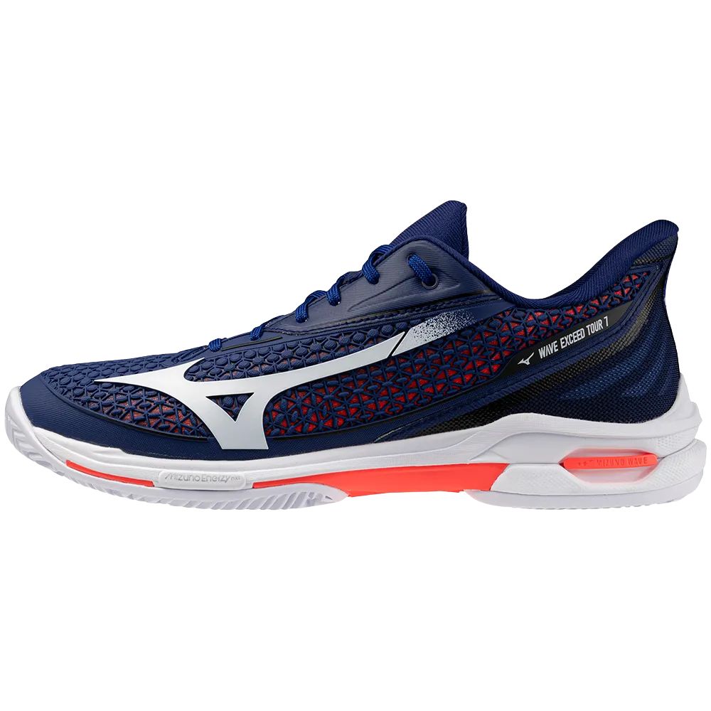 Mizuno Tennisschoen Padelschoen Wave Exceed Tour 7 CC Heren Blauw Wit Binnenkant