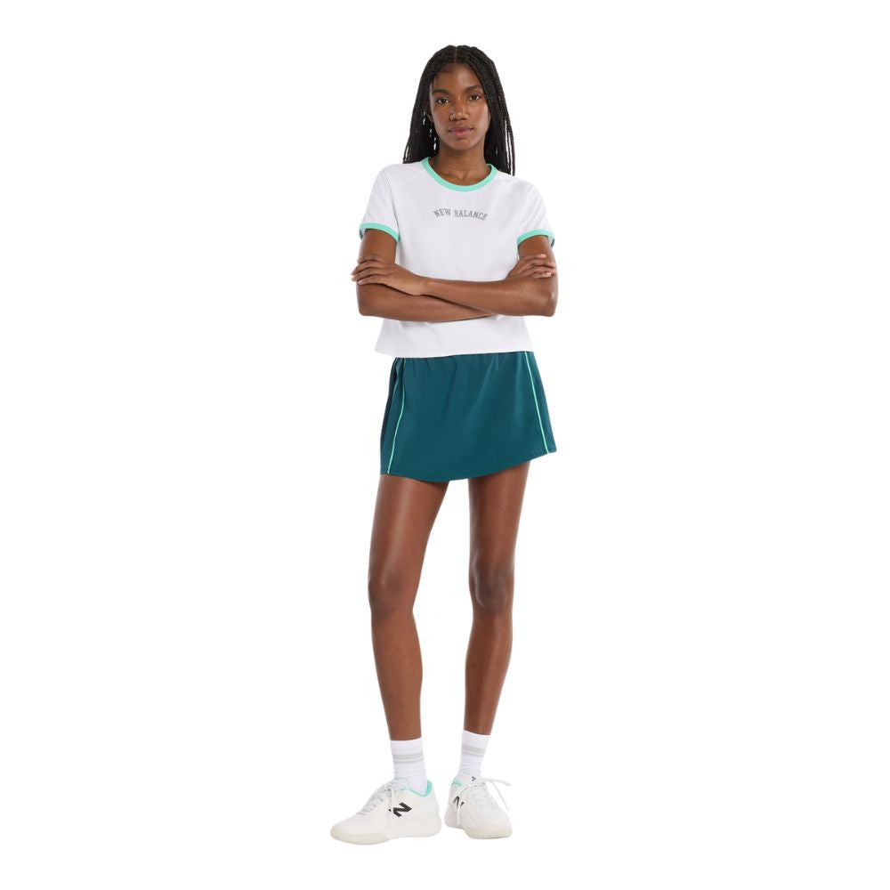 New Balance Skort Tournament Novelty Dames Donkergroen Heel