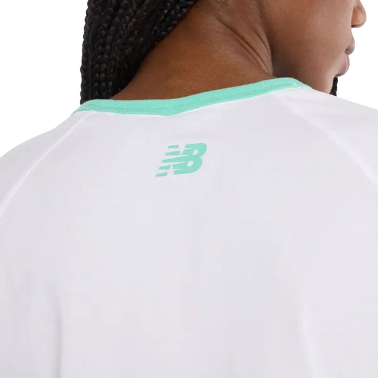 New Balance T-Shirt Practice Damen Weiß Grün