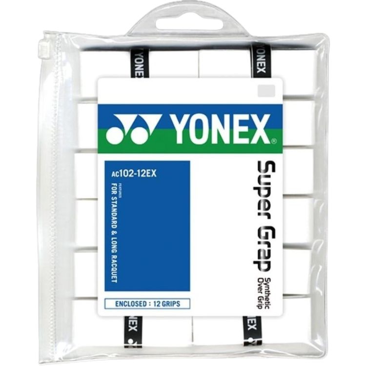 Yonex Overgrip Wet Super Grip Weiß, 12er-Pack