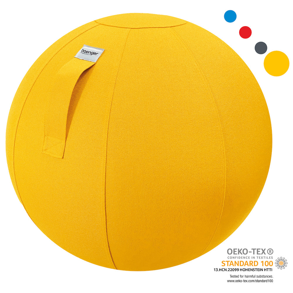 Baenger Fitness Yogaball, Gymnastikball – inkl. waschbarem Bezug und Pumpe – Gelb