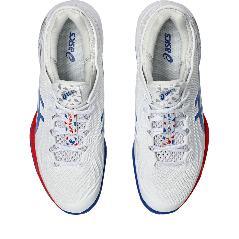 Asics Tennisschoen Court FF 3 Novak Clay Heren Wit Blauw