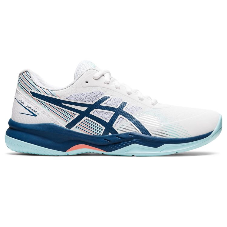 Asics Tennisschoen Gel Game 8 Clay/OC Dames Wit Blauw