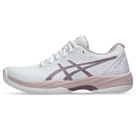 Asics Gel Game 9 Clay/OC Tennisschuh für Damen, Weiß/Pink