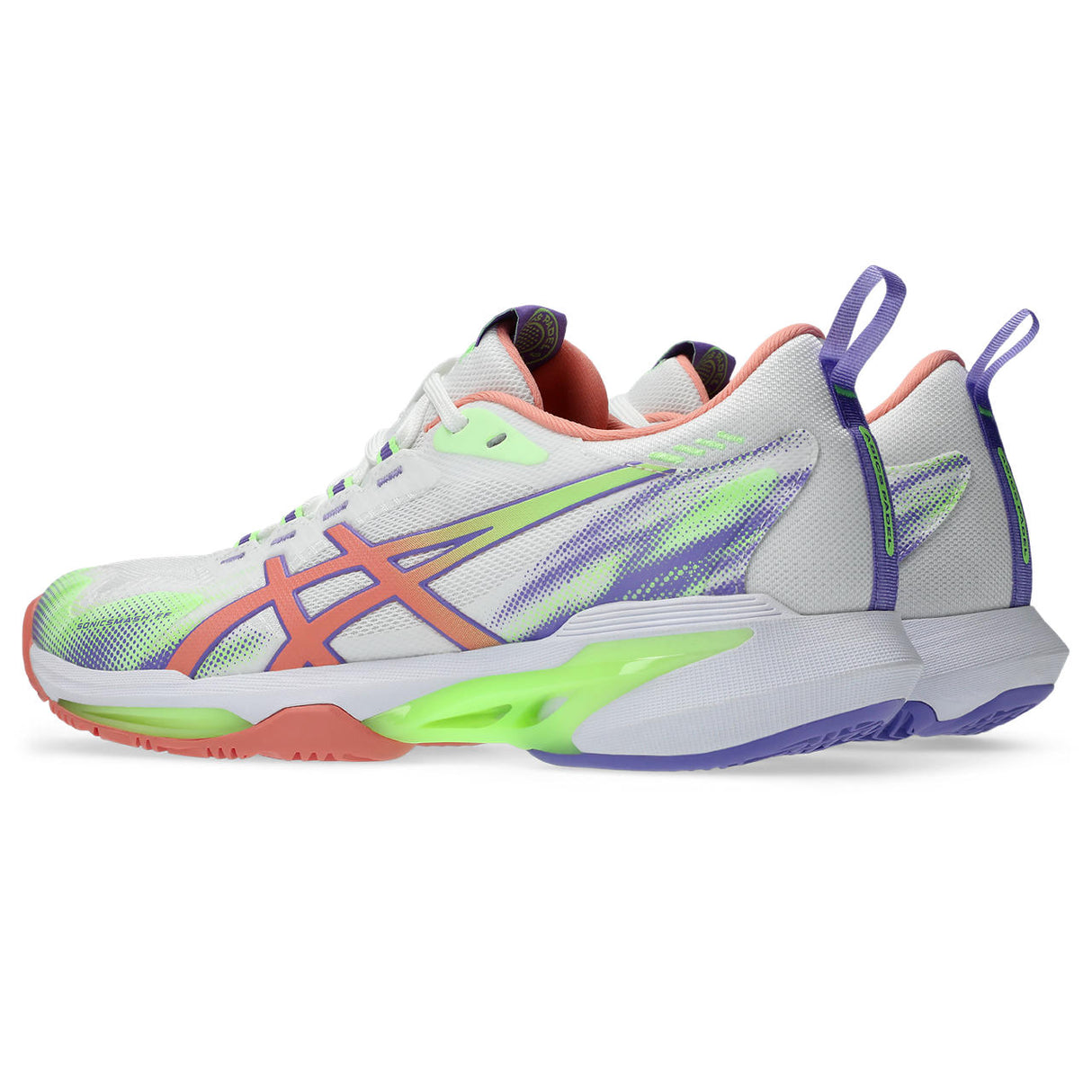 Asics Sonicsmash FF Padelschuh Damen Weiß Lila Orange