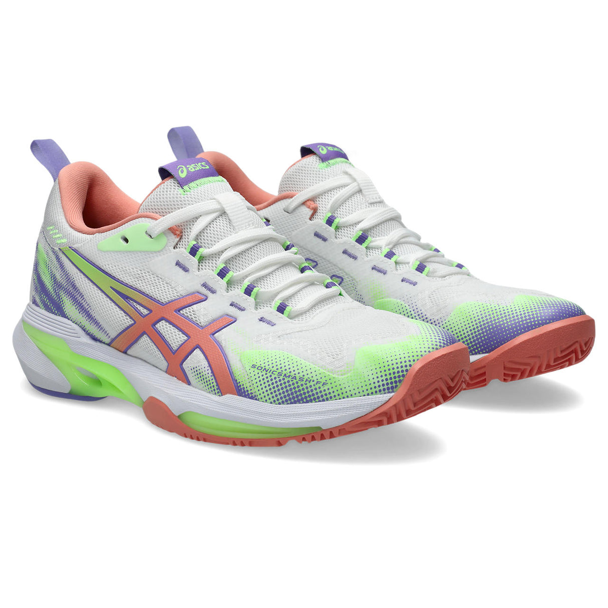 Asics Sonicsmash FF Padelschuh Damen Weiß Lila Orange