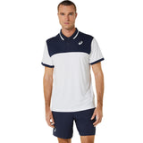 Asics Poloshirt Court Herren Weiß Blau