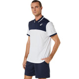 Asics Poloshirt Court Herren Weiß Blau
