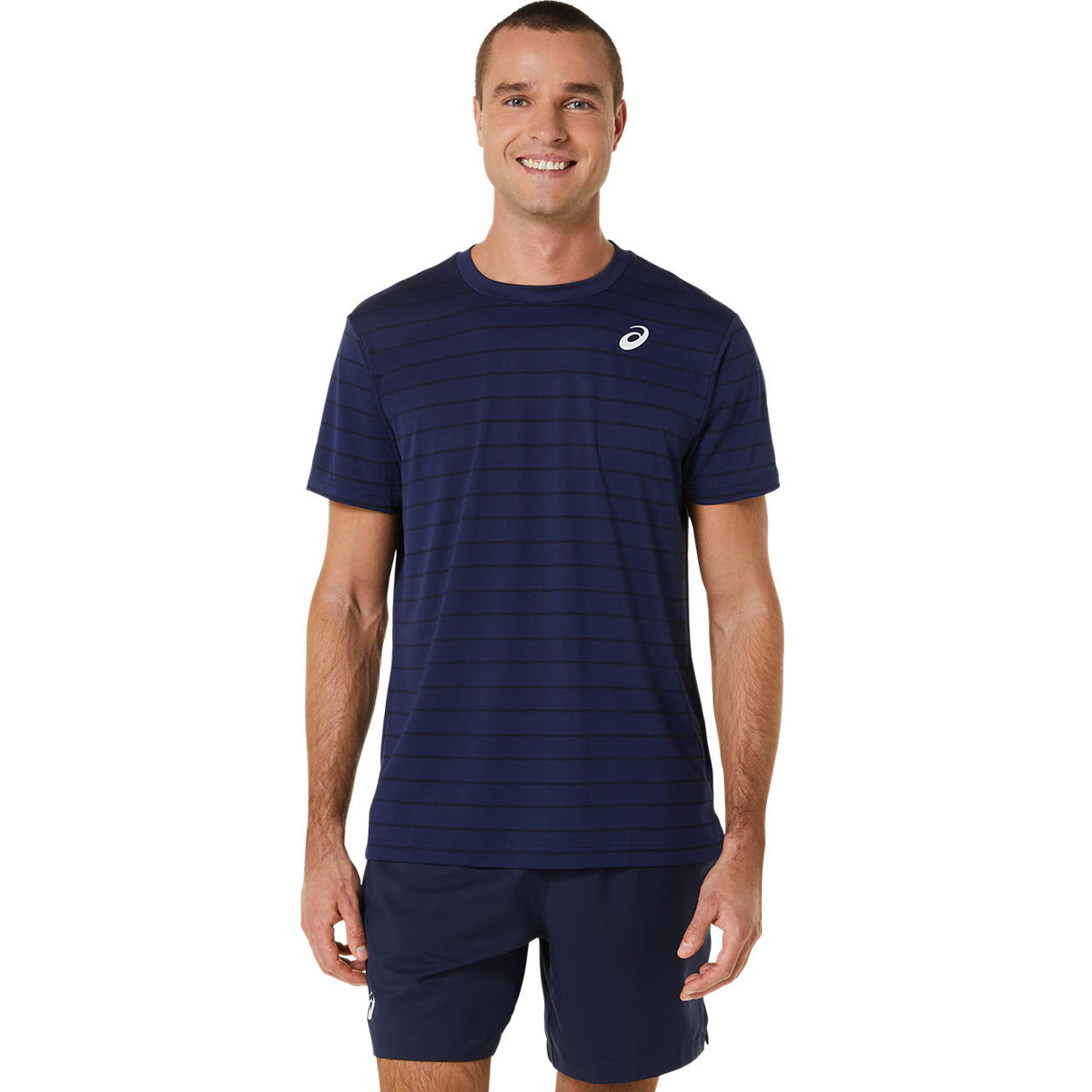 Asics Court SS Kurzarm-T-Shirt für Herren, Dunkelblau