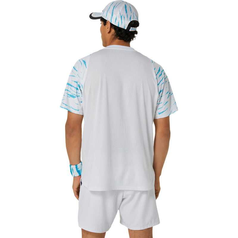 Asics T-Shirt Game SS Top Heren Wit Blauw