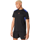Asics T-Shirt Padel Court SS Top Heren Zwart Blauw