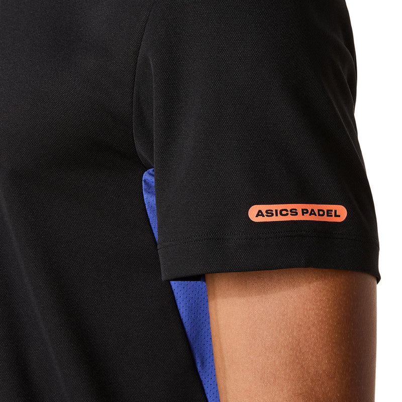 Asics T-Shirt Padel Court SS Top Heren Zwart Blauw