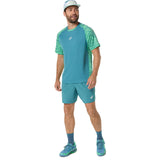 Asics Short Padel Court 7IN Herren Blau Grün