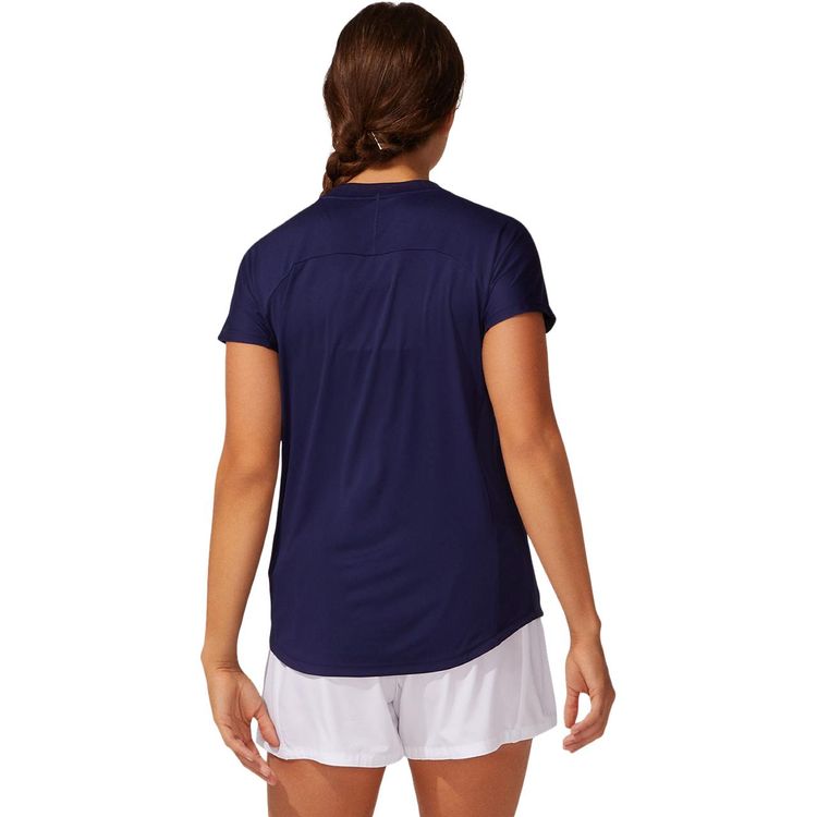 Asics Court W Piping SS T-Shirt Dames Navy