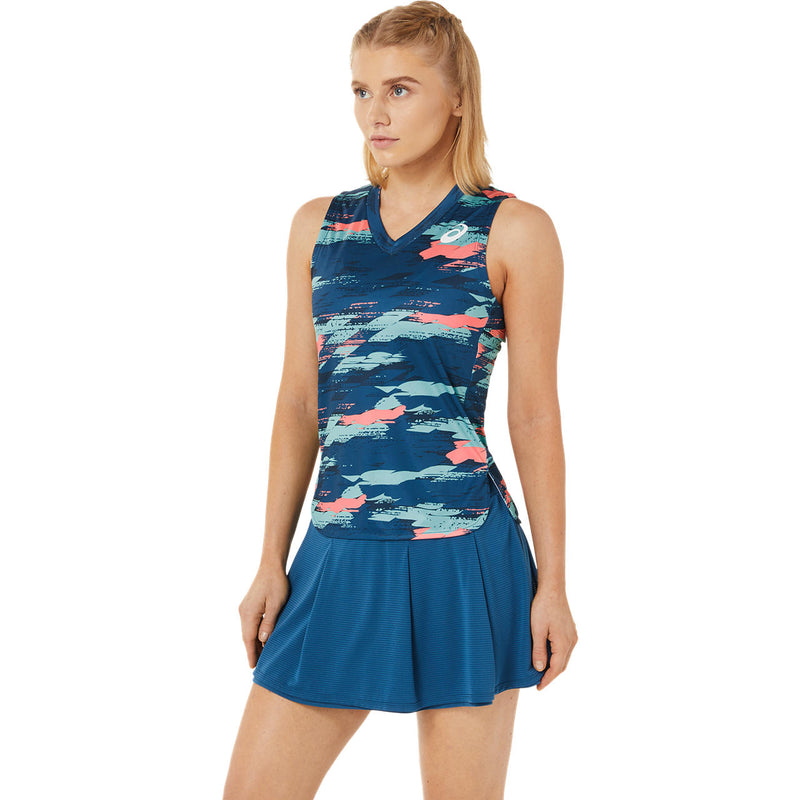 Asics Match Graphic Tank Top Dames Indigo